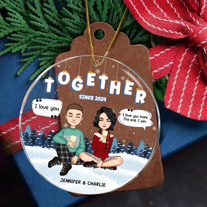 Christmas Couple Together Since - Personalized Circle Ornament