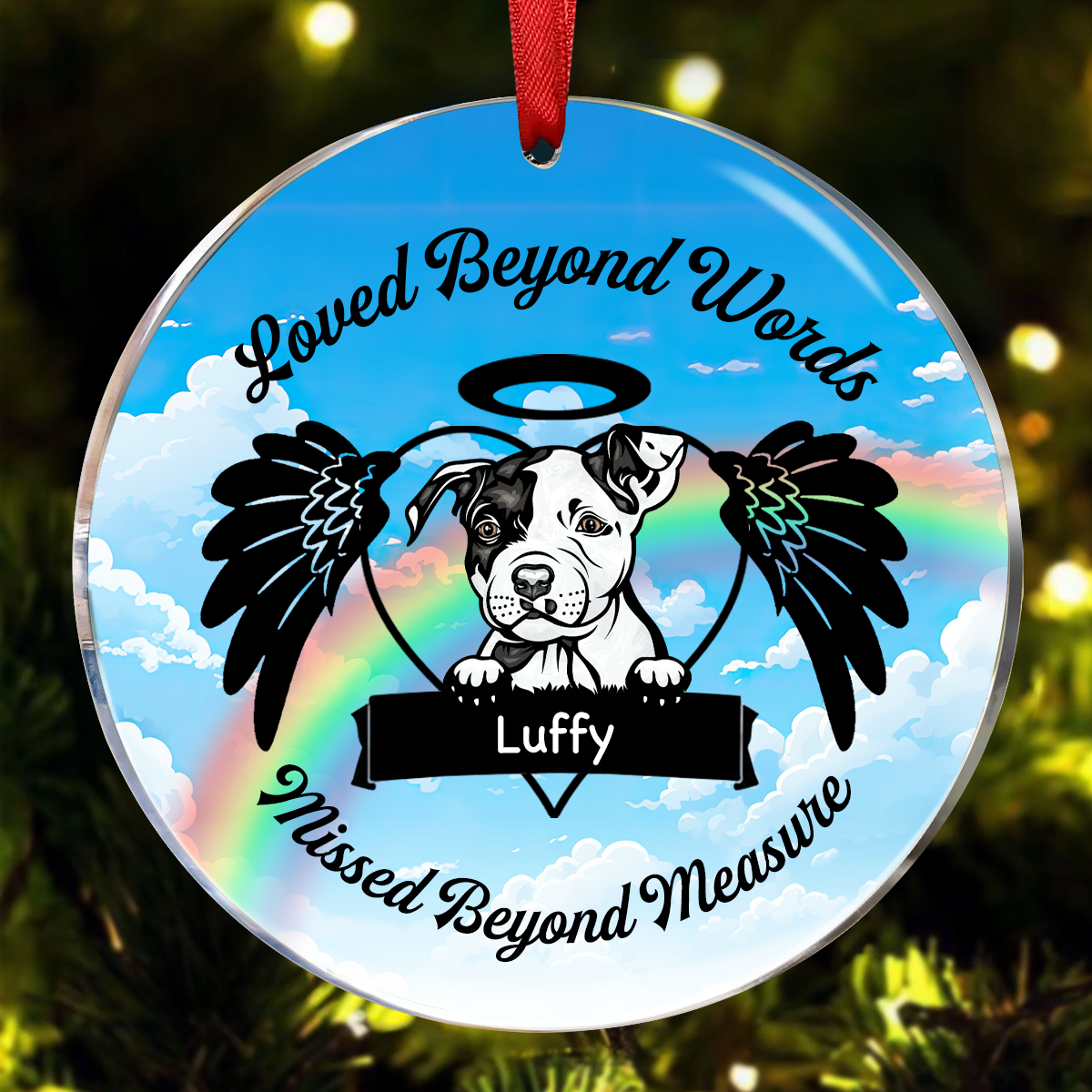 Christmas Dog Memorial Loved Beyond Words Personalized Dog Decorative Memorial Ornament