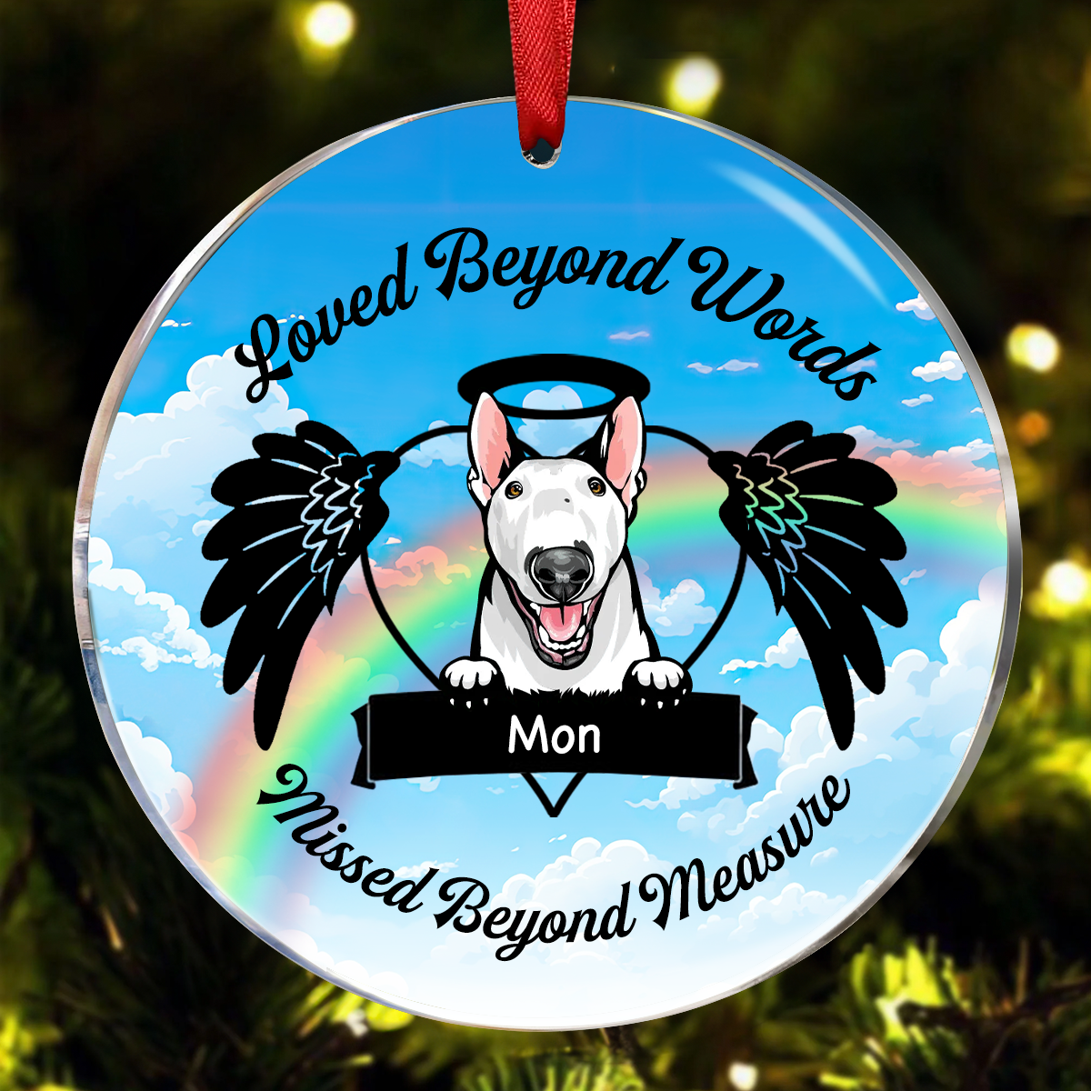 Christmas Dog Memorial Loved Beyond Words Personalized Dog Decorative Memorial Ornament