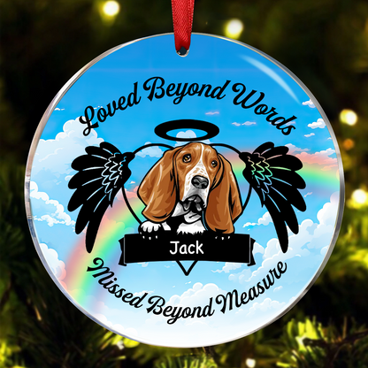 Christmas Dog Memorial Loved Beyond Words Personalized Dog Decorative Memorial Ornament