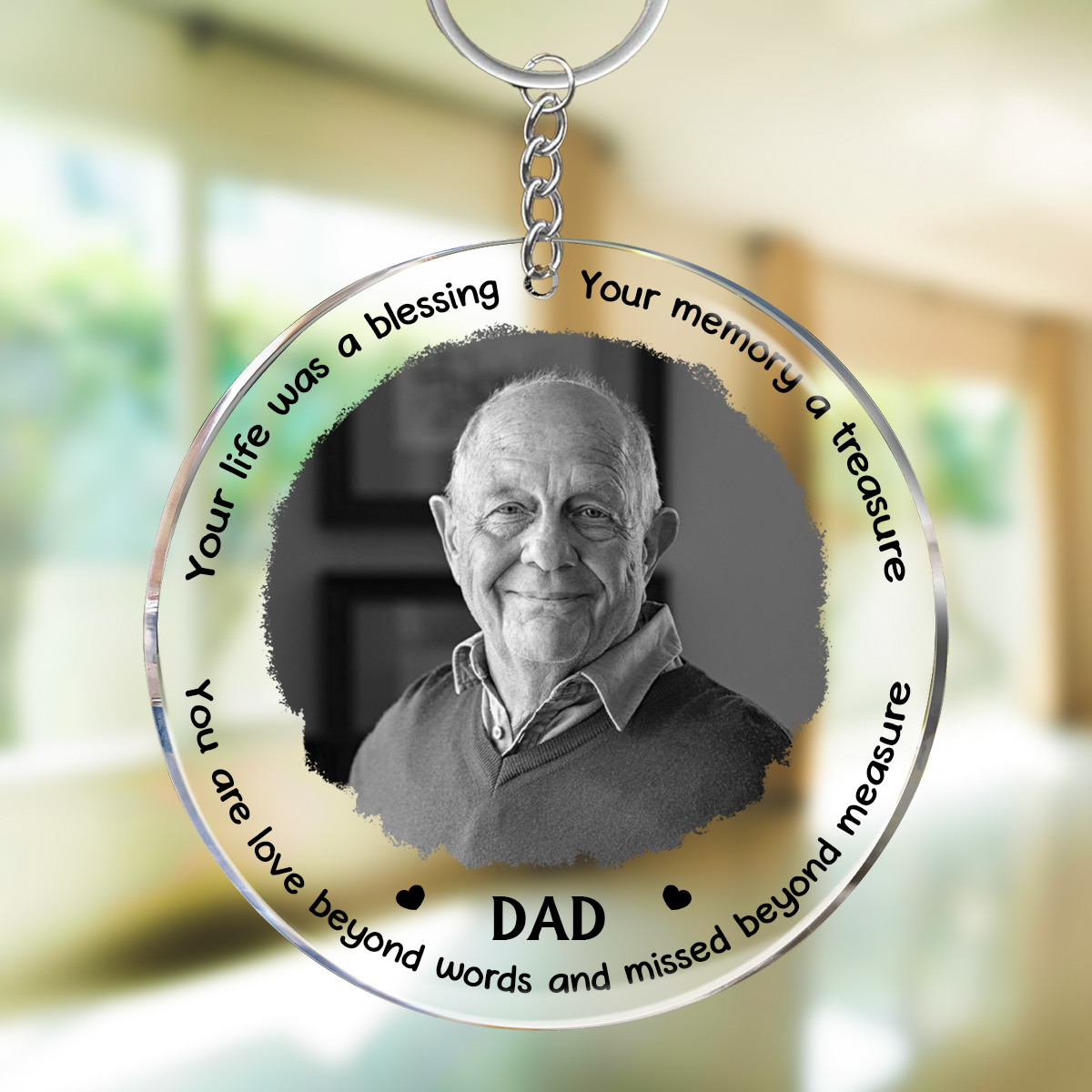 Memorial Grayscale Your Life Was A Blessing - Personalized Acrylic Keychain