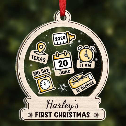 Baby First Christmas Ornament Icon - Personalized Acrylic Ornament