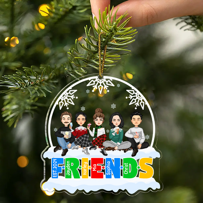 Christmas Friends Always Better Together - Personalized Custom Shaped Acrylic Ornament