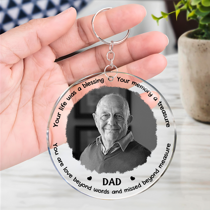 Memorial Grayscale Your Life Was A Blessing - Personalized Acrylic Keychain