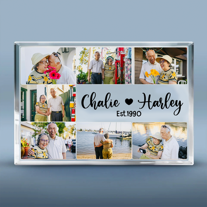 Custom Photo Building A Love Story That Will Last Forever - Couple Personalized Custom Rectangle Shaped Acrylic Plaque - Gift For Husband Wife, Anniversary