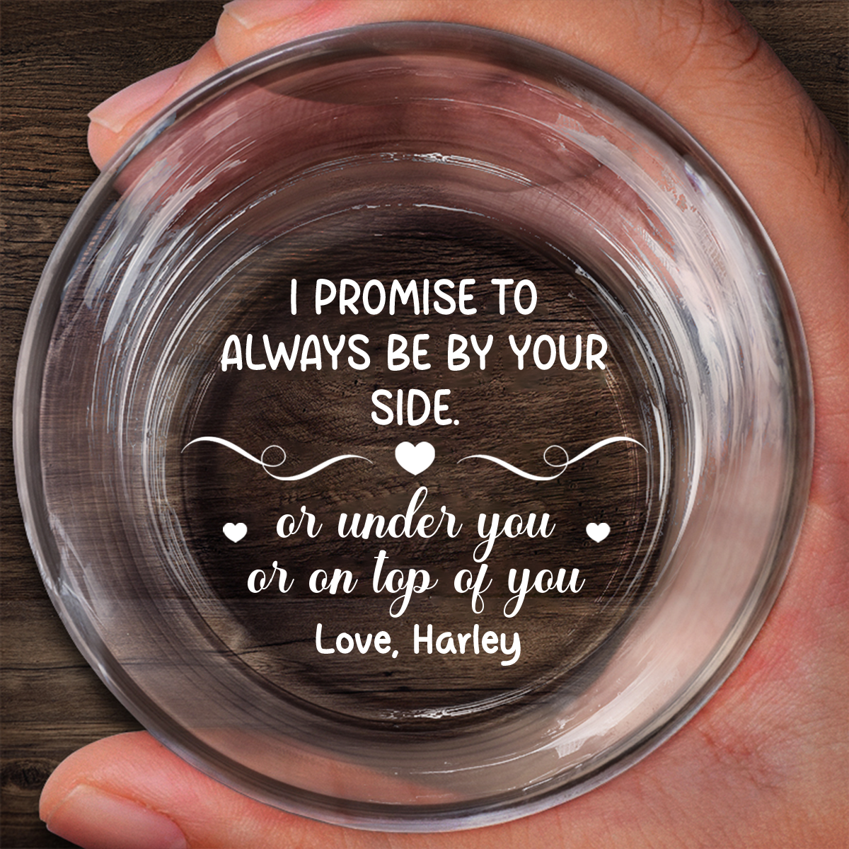 Couple Always By Your Side - Personalized Engraved Whiskey Glass