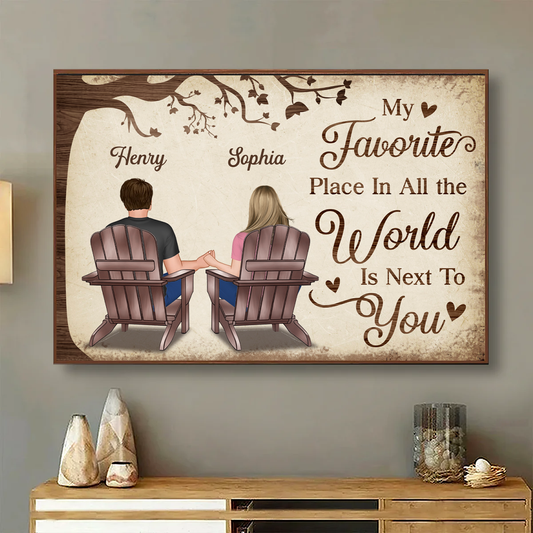 Favorite Place In All The World Couple Back View Personalized Poster