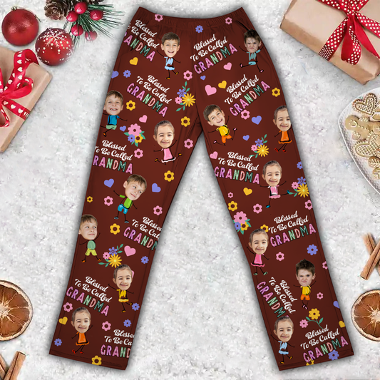 Custom Photo Bless To Be Called Grandma Nana - Personalized Pajama Pants