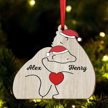 Christmas Dog Family - Personalized Custom Shaped Acrylic Ornament