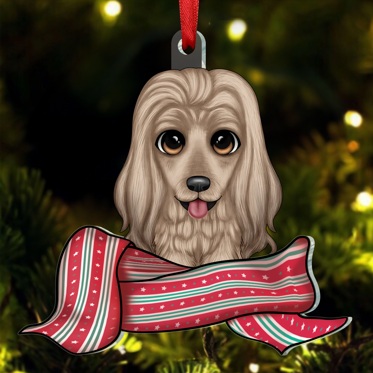 Christmas Scarf Dog Cat - Personalized Cutout Acrylic Ornament