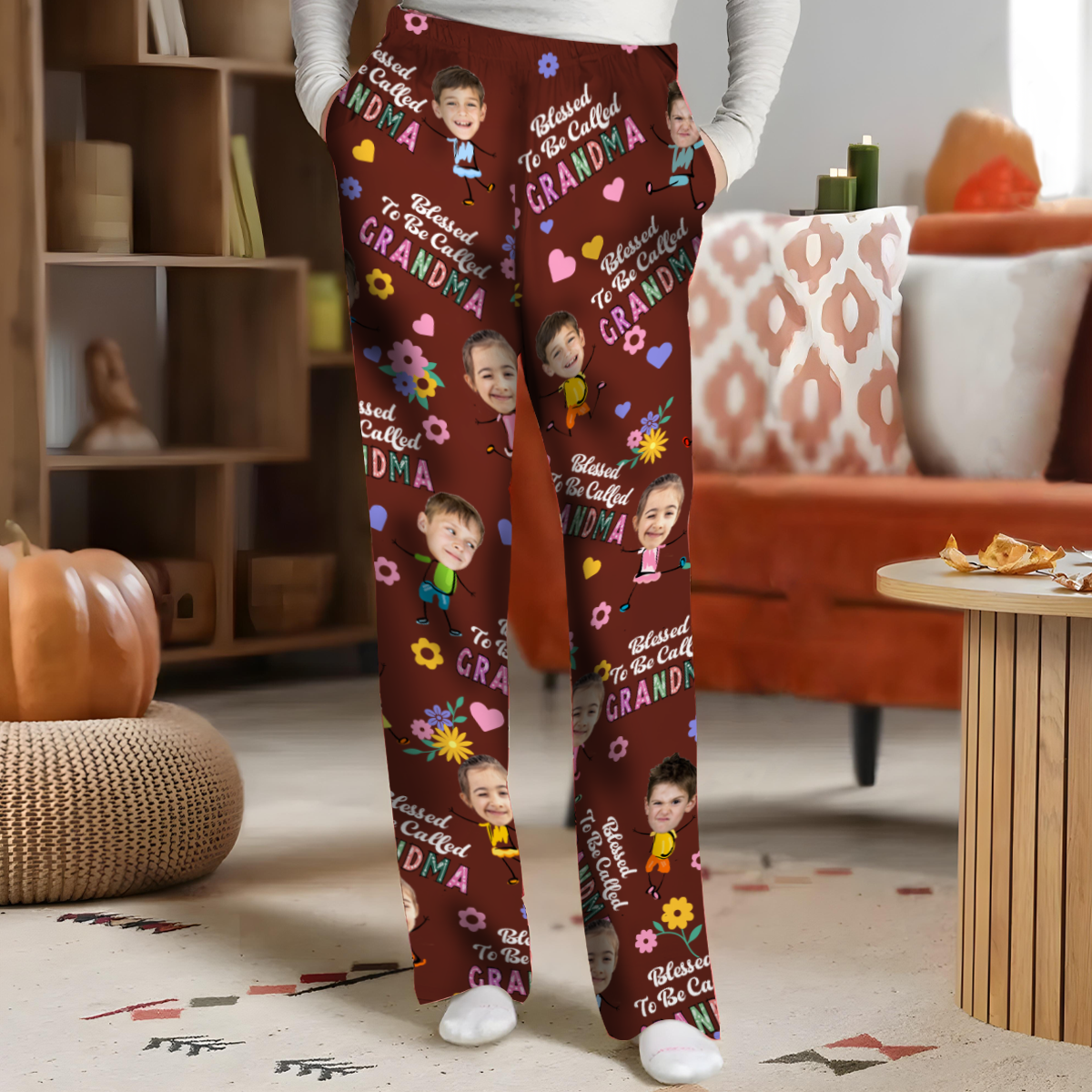 Custom Photo Bless To Be Called Grandma Nana - Personalized Pajama Pants