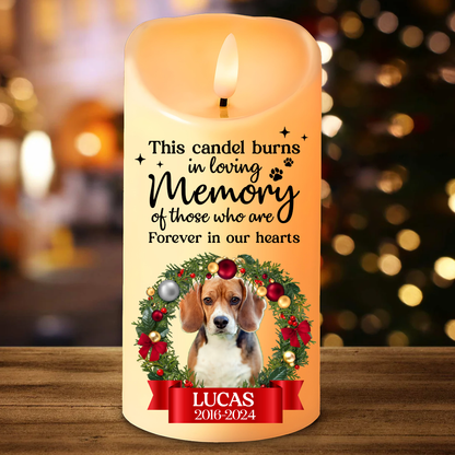 Custom Photo Memorial This Candle Burns In Loving Memory - Personalized Flameless LED Candle