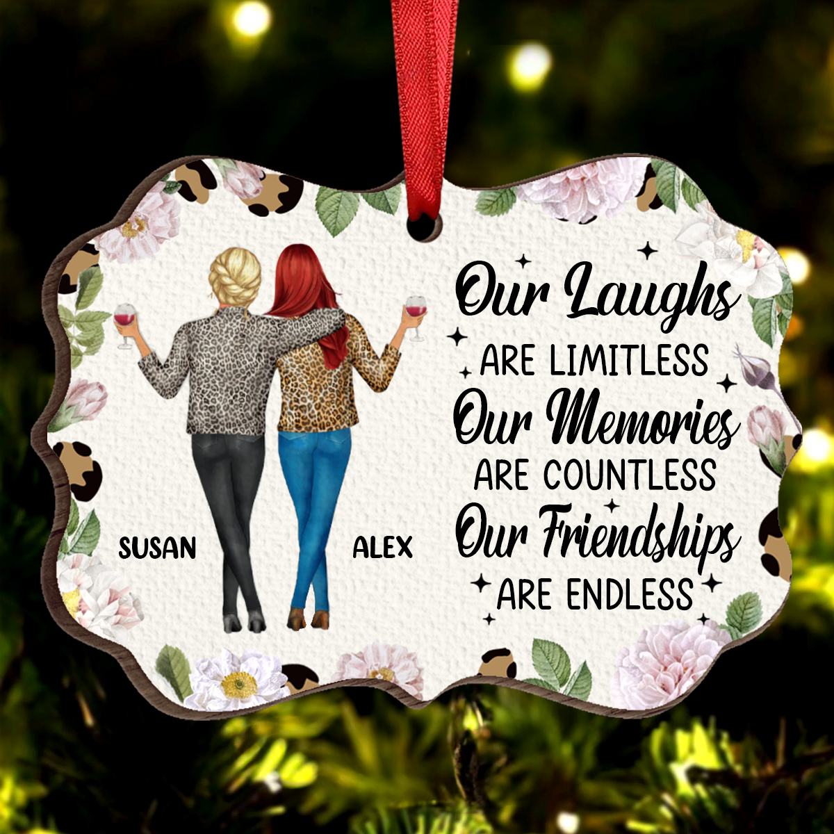 Our Laughes Are Limitless Leopard - Personalized Wooden Ornament