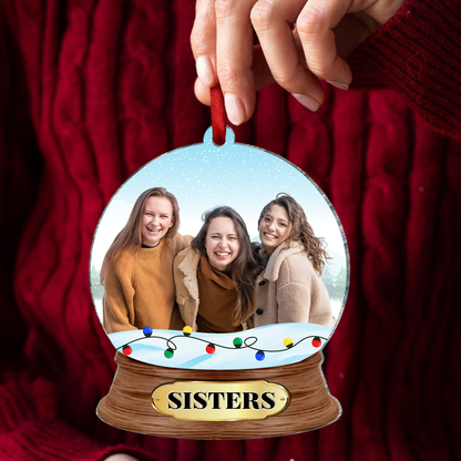 Custom Photo Besties Sister - Personalized Custom Shaped Acrylic Ornament