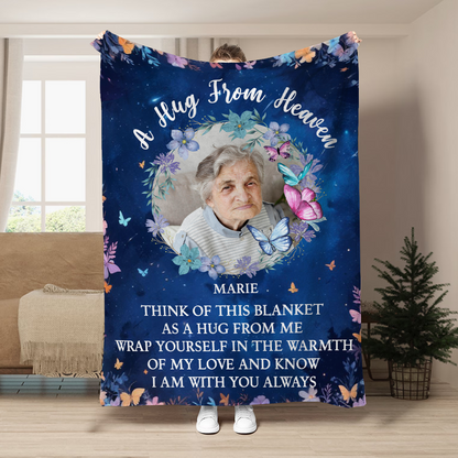 Custom Photo Wrap Yourself In The Warmth Of My Love - Personalized Fleece Blanket