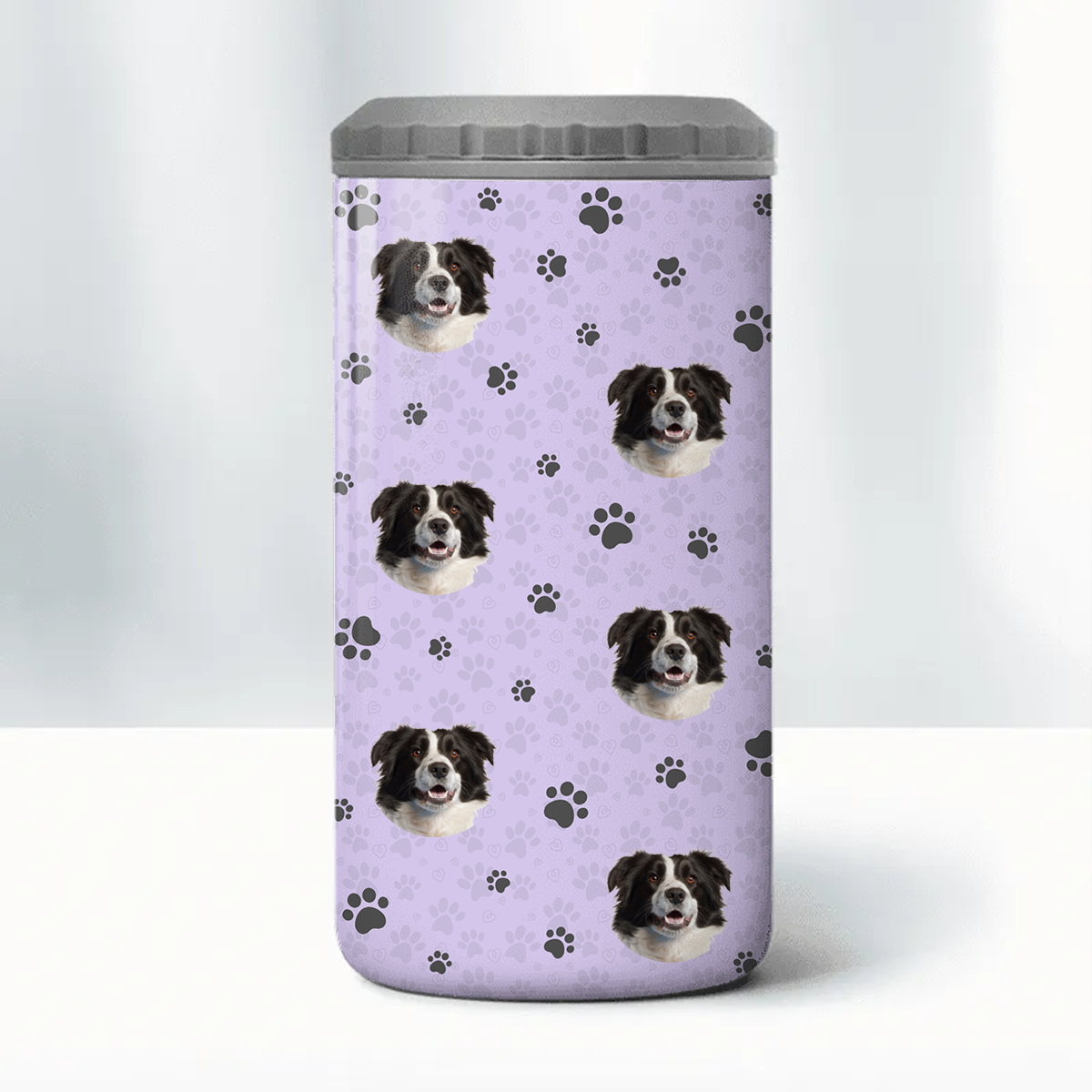 Paw Upload Pet Image Gift For Cat Dog Pet Lover Personalized 4 In 1 Can Cooler