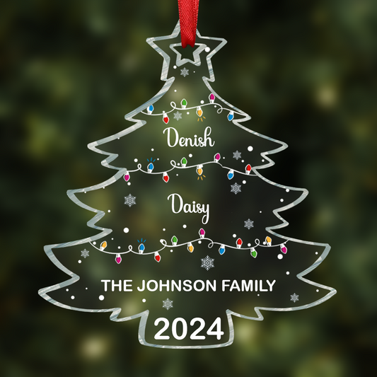 Christmas Tree Family - Personalized Custom Shaped Acrylic Ornament