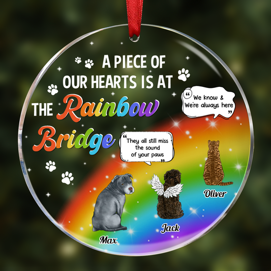 A Piece Of My Heart Still Talk About You Memorial Christmas - Personalized Circle Acrylic Ornament