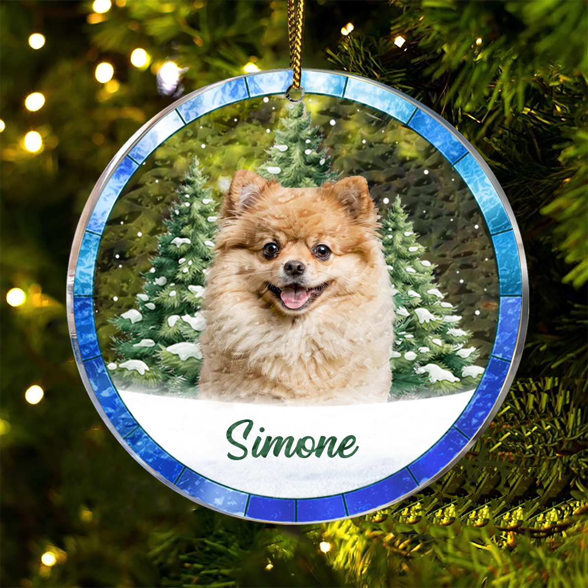 Custom Photo Christmas Pet Lovers - Personalized Acrylic Ornament