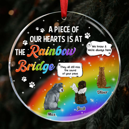 A Piece Of My Heart Still Talk About You Memorial Christmas - Personalized Circle Acrylic Ornament