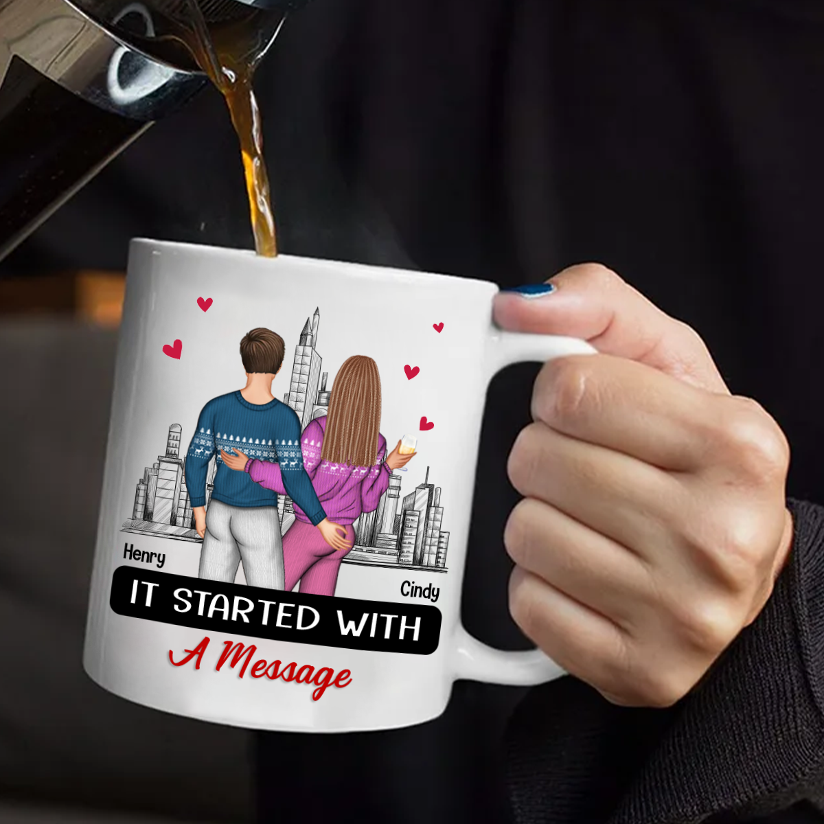 Started With A Message Couples - Personalized Mug