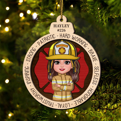 Proud Occupation Appreciation Gift For Police Firefighter Nurse Personalized Wooden Ornament