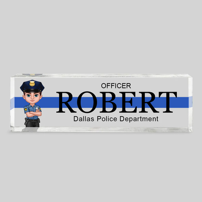 Law Enforcement Personalized Acrylic Desk Name Plate, Appreciation Gift For Police Officers, Sheriff, Deputy Sheriff