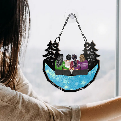 Grow Old Friends - Personalized Window Hanging Suncatcher Ornament