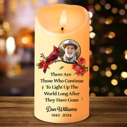 Custom Photo Memorial Light Up The World - Personalized Flameless LED Candle