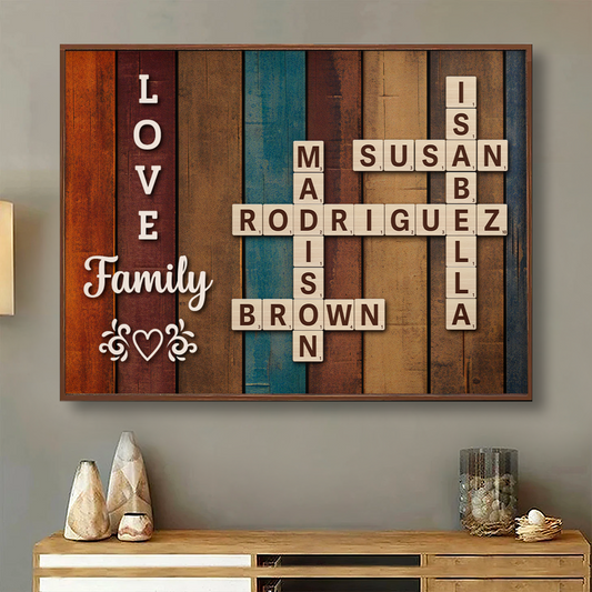 Family Crossword Art - Treasured Forever Personalized Poster