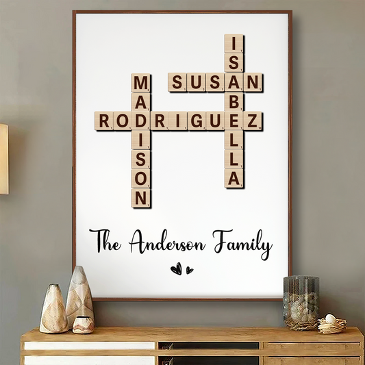 Family Crossword Art - Personalized Poster