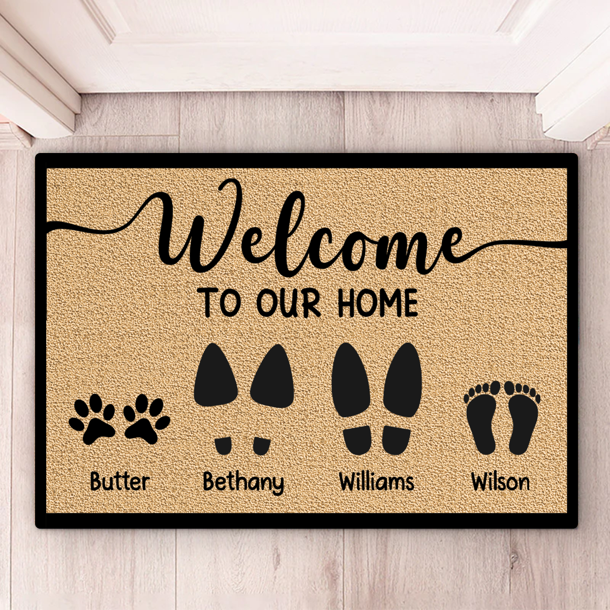 Welcome To Our Home Family Dog Cat - Personalized Doormat