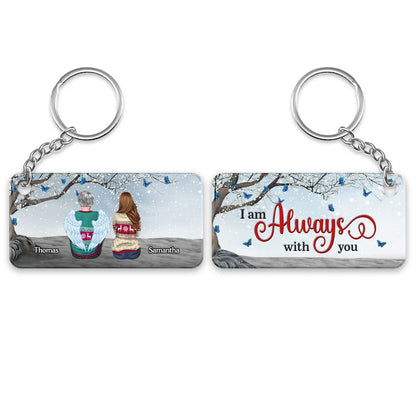 Always With You Whole Family Sitting Blossom Tree Memorial Personalized Acrylic Keychain