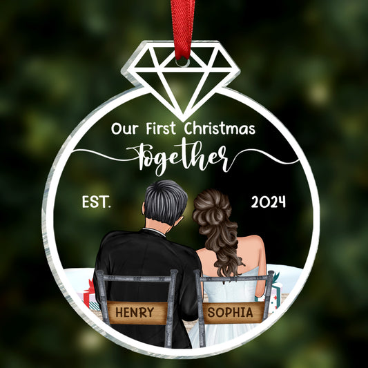 Our First Christmas Married - Personalized Custom Shaped Acrylic Ornament