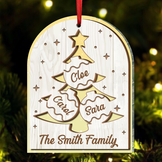 Christmas Family Tree - Personalized Mirror Ornament