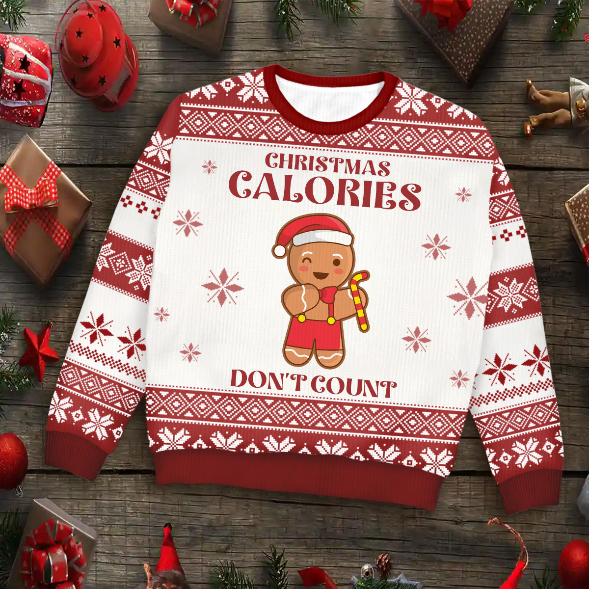 Christmas Calories Don't Count - Personalized Unisex Ugly Sweater