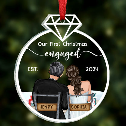 Our First Christmas Married - Personalized Custom Shaped Acrylic Ornament