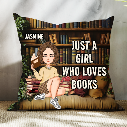 Just A Girl Boy Who Loves Books - Personalized Pillow