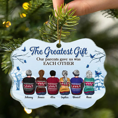 The Greatest Gift For Christmas - Family Personalized Custom Ornament - Acrylic Benelux Shaped - Christmas Gift For Family Members