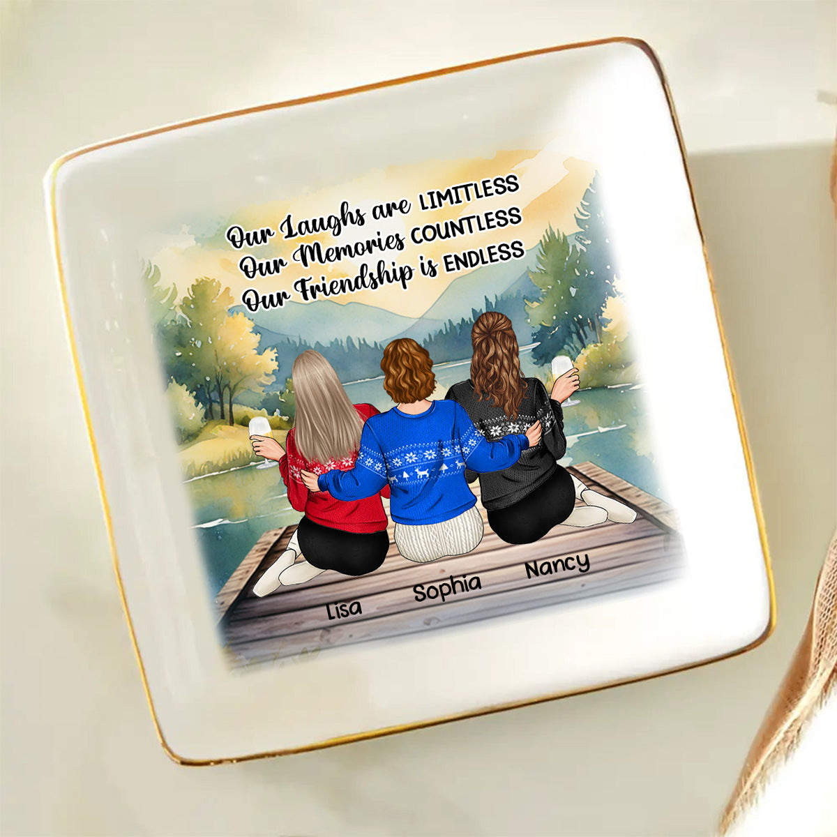 Our Memories Are Countless Our Friendship Is Endless - Personalized Ring Dish