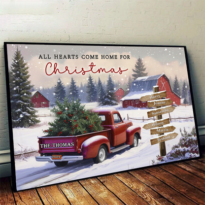 Family Christmas Truck Personalized Poster