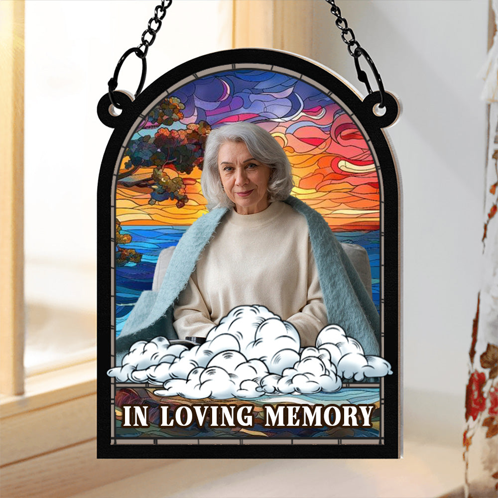 Custom Photo In Loving Memory - Personalized Window Hanging Suncatcher Ornament