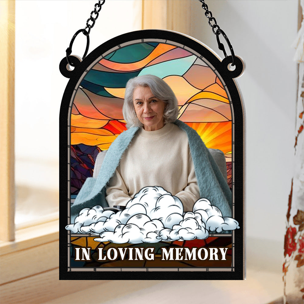 Custom Photo In Loving Memory - Personalized Window Hanging Suncatcher Ornament