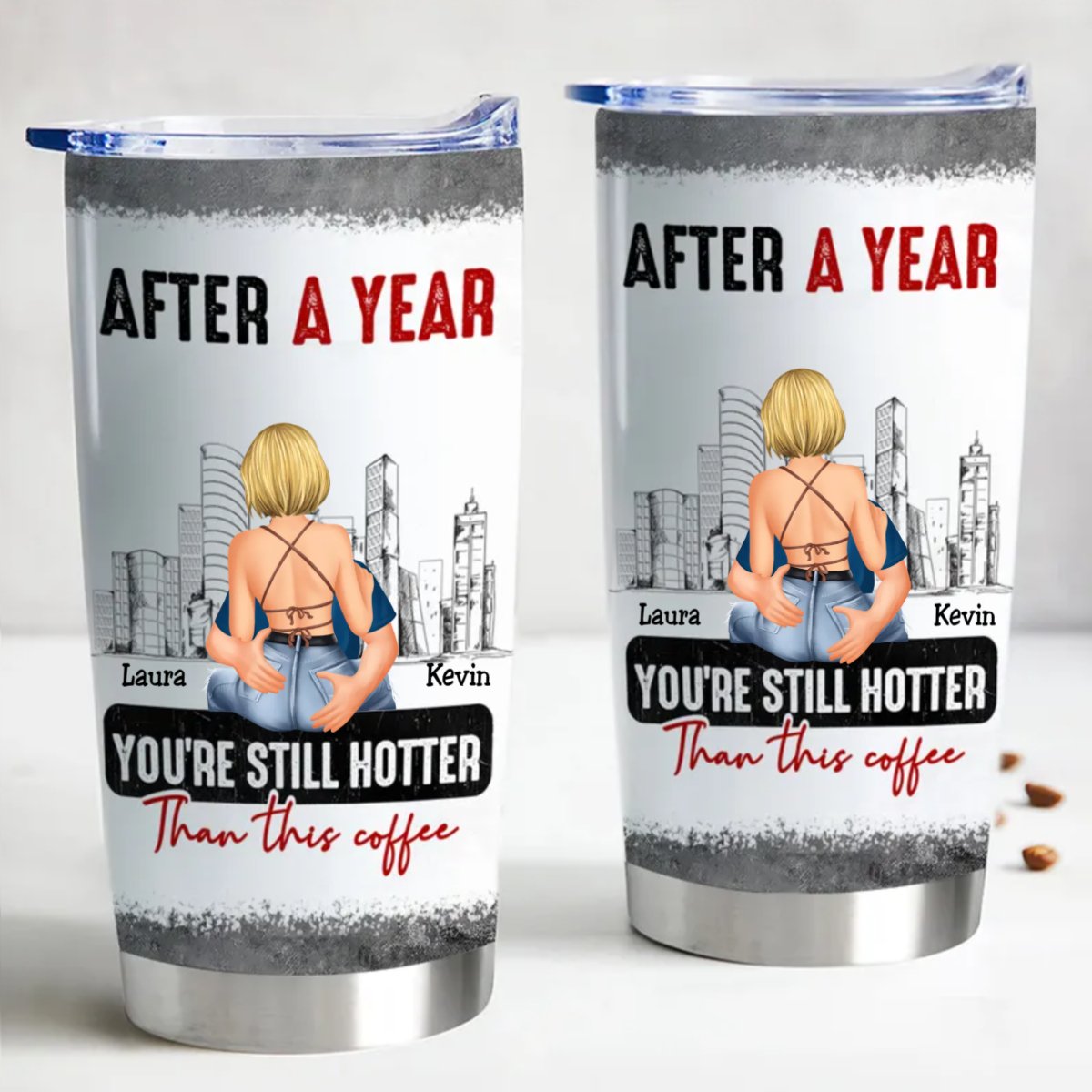 After a Decade You're Still Hotter Than My Coffee - Custom Insulated Tumbler - Makezbright Gifts