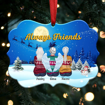 Always Friends - Personalized Christmas Ornament (Moon) - Makezbright Gifts