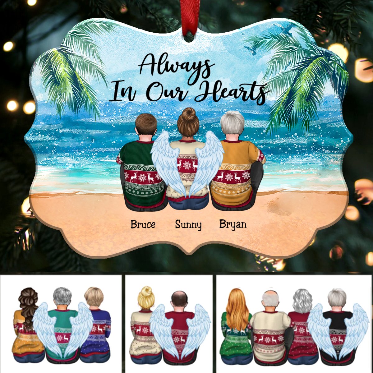 Always In Our Hearts - Personalized Christmas Ornament (S2) - Makezbright Gifts