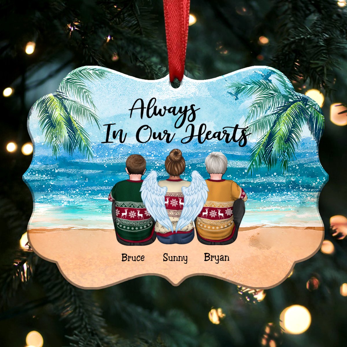 Always In Our Hearts - Personalized Christmas Ornament (S2) - Makezbright Gifts