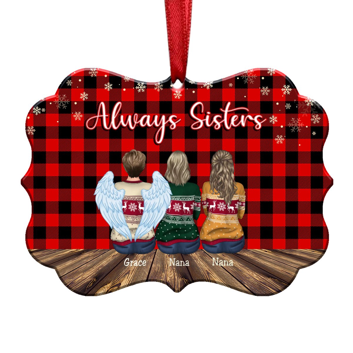 Always Sisters - Personalized Christmas Ornament - Christmas Ornament - Makezbright Gifts