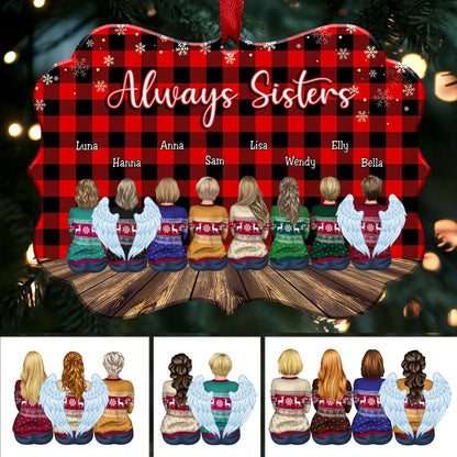 Always Sisters - Personalized Christmas Ornament - Christmas Ornament - Makezbright Gifts