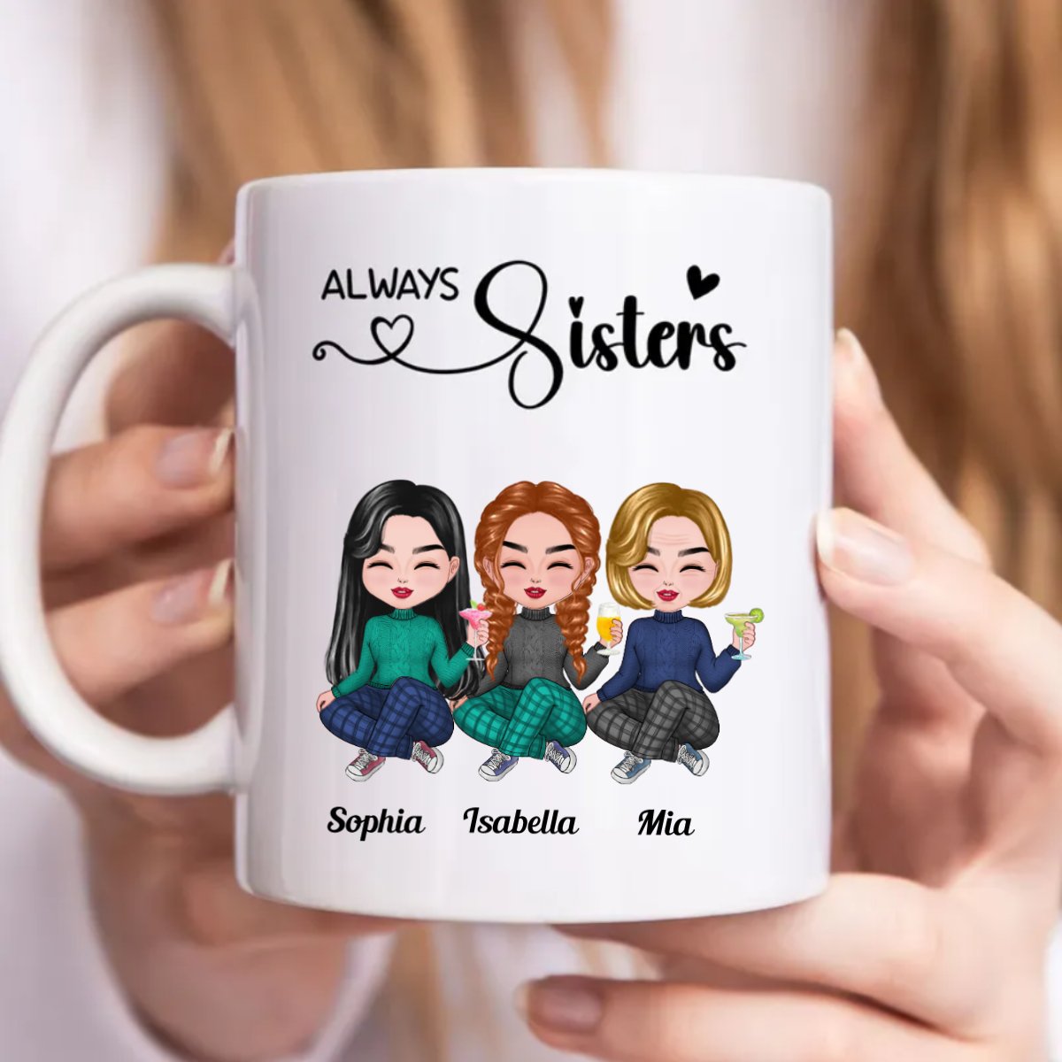 Always Sisters - Personalized Mug (L) - Makezbright Gifts